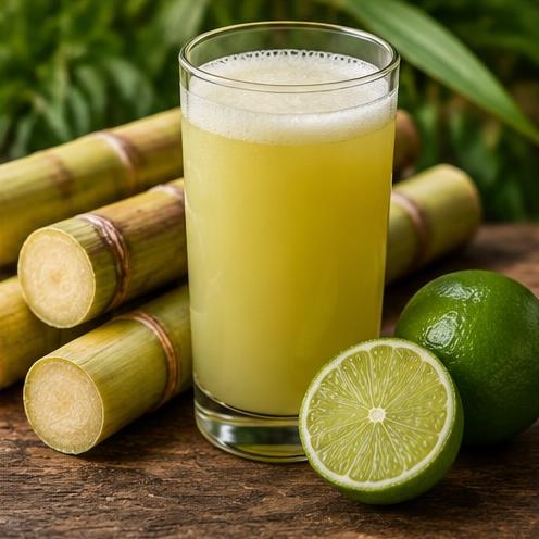 Caldo de cana — Braziliaans suikerrietsap, vers geperst op locatie.